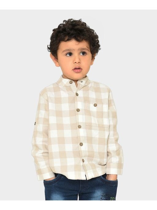 Boys Check Print Shirt with Bands