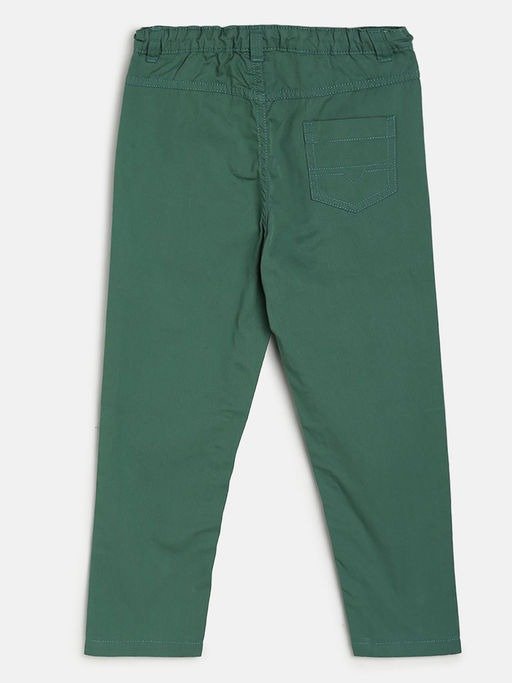 Kids Boys Green Woven Pants