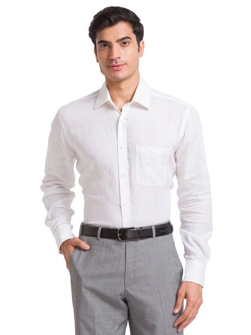 Luxus Fit Solid White Shirt