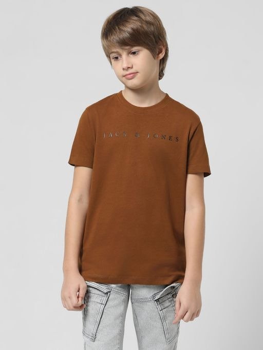 Boys Brand Logo Brown T-Shirt